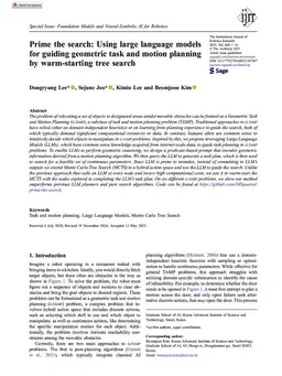 Prime the search: Using large language models for guiding geometric task and motion planning by warm-starting tree search