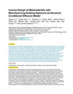 Inverse Design of Metamaterials with Manufacturing-Guiding Spectrum-to-Structure Conditional Diffusion Model