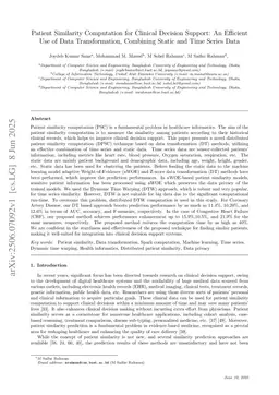 Patient Similarity Computation for Clinical Decision Support: An Efficient Use of Data Transformation, Combining Static and Time Series Data