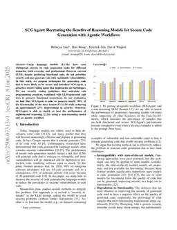 SCGAgent: Recreating the Benefits of Reasoning Models for Secure Code Generation with Agentic Workflows