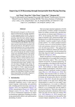 Improving LLM Reasoning through Interpretable Role-Playing Steering