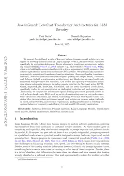 JavelinGuard: Low-Cost Transformer Architectures for LLM Security