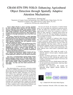 CBAM-STN-TPS-YOLO: Enhancing Agricultural Object Detection through Spatially Adaptive Attention Mechanisms