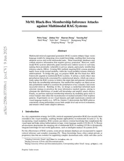 MrM: Black-Box Membership Inference Attacks against Multimodal RAG Systems