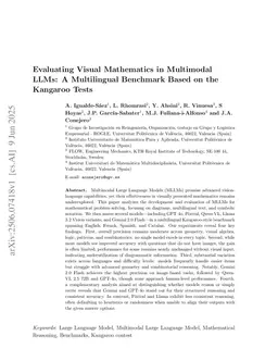 Evaluating Visual Mathematics in Multimodal LLMs: A Multilingual Benchmark Based on the Kangaroo Tests