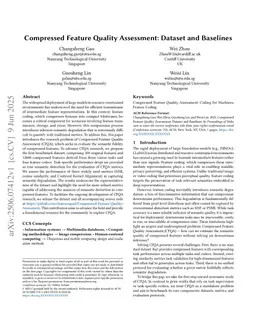 Compressed Feature Quality Assessment: Dataset and Baselines