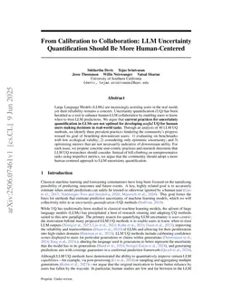 From Calibration to Collaboration: LLM Uncertainty Quantification Should Be More Human-Centered