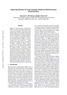 Improving Fairness of Large Language Models in Multi-document Summarization