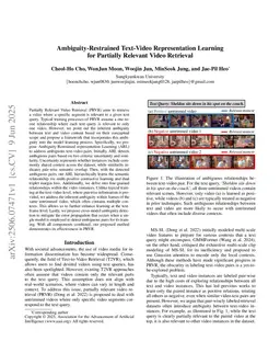 Ambiguity-Restrained Text-Video Representation Learning for Partially Relevant Video Retrieval