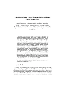 Explainable AI for Enhancing IDS Against Advanced Persistent Kill Chain