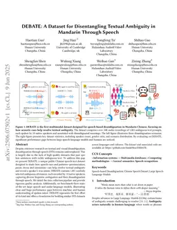DEBATE: A Dataset for Disentangling Textual Ambiguity in Mandarin Through Speech