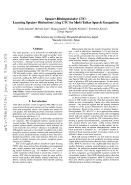 Speaker-Distinguishable CTC: Learning Speaker Distinction Using CTC for Multi-Talker Speech Recognition
