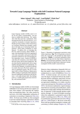Towards Large Language Models with Self-Consistent Natural Language Explanations