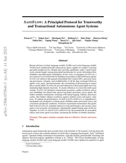 SAFEFLOW: A Principled Protocol for Trustworthy and Transactional Autonomous Agent Systems