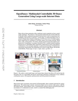 OpenDance: Multimodal Controllable 3D Dance Generation with Large-scale Internet Data