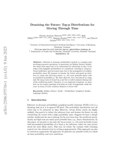 Denoising the Future: Top-p Distributions for Moving Through Time