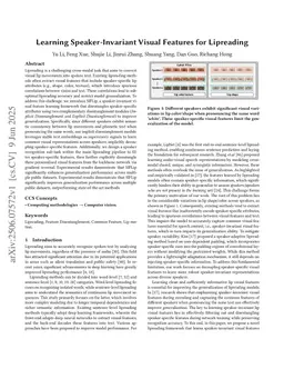 Learning Speaker-Invariant Visual Features for Lipreading