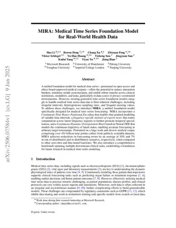 MIRA: Medical Time Series Foundation Model for Real-World Health Data