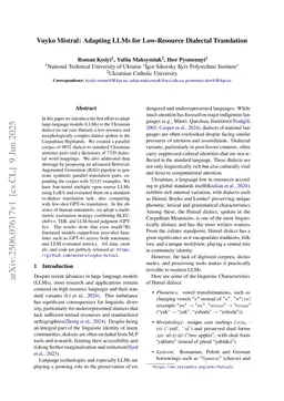 Vuyko Mistral: Adapting LLMs for Low-Resource Dialectal Translation