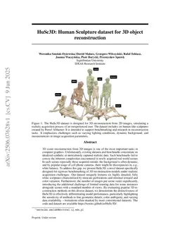 HuSc3D: Human Sculpture dataset for 3D object reconstruction