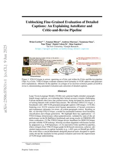 Unblocking Fine-Grained Evaluation of Detailed Captions: An Explaining AutoRater and Critic-and-Revise Pipeline