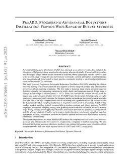 ProARD: progressive adversarial robustness distillation: provide wide range of robust students