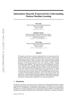 Information-Theoretic Framework for Understanding Modern Machine-Learning