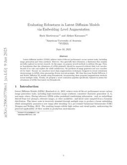 Evaluating Robustness in Latent Diffusion Models via Embedding Level Augmentation
