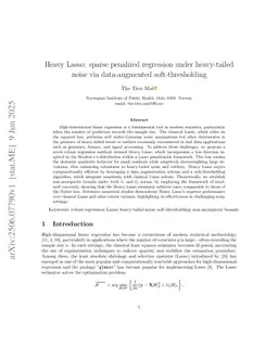 Heavy Lasso: sparse penalized regression under heavy-tailed noise via data-augmented soft-thresholding