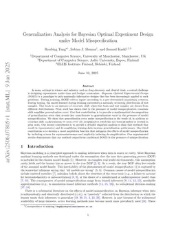 Generalization Analysis for Bayesian Optimal Experiment Design under Model Misspecification