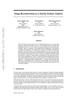 Image Reconstruction as a Tool for Feature Analysis