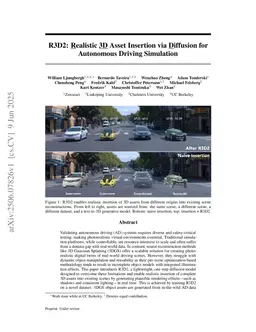 R3D2: Realistic 3D Asset Insertion via Diffusion for Autonomous Driving Simulation