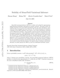 Stability of Mean-Field Variational Inference