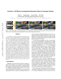 FreeGave: 3D Physics Learning from Dynamic Videos by Gaussian Velocity