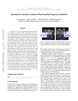 Egocentric Event-Based Vision for Ping Pong Ball Trajectory Prediction