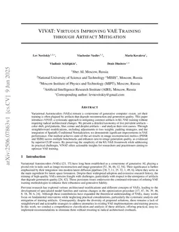 VIVAT: Virtuous Improving VAE Training through Artifact Mitigation
