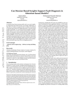 Can Hessian-Based Insights Support Fault Diagnosis in Attention-based Models?