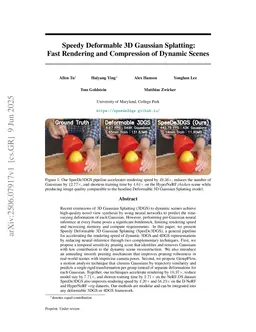 SpeeDe3DGS: Speedy Deformable 3D Gaussian Splatting with Temporal Pruning and Motion Grouping