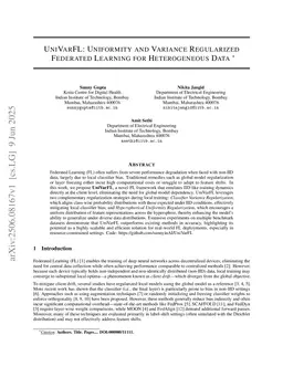 UniVarFL: Uniformity and Variance Regularized Federated Learning for Heterogeneous Data