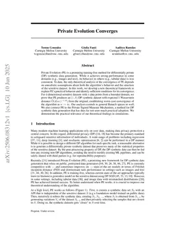 Private Evolution Converges