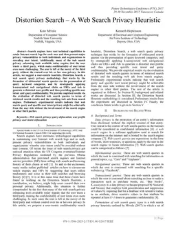 Distortion Search, A Web Search Privacy Heuristic