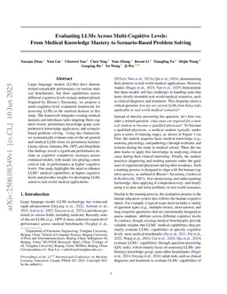 Evaluating LLMs Across Multi-Cognitive Levels: From Medical Knowledge Mastery to Scenario-Based Problem Solving