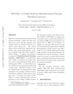 MD-ViSCo: A Unified Model for Multi-Directional Vital Sign Waveform Conversion