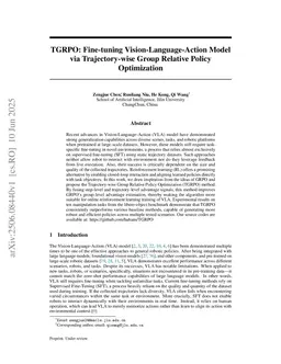 TGRPO :Fine-tuning Vision-Language-Action Model via Trajectory-wise Group Relative Policy Optimization