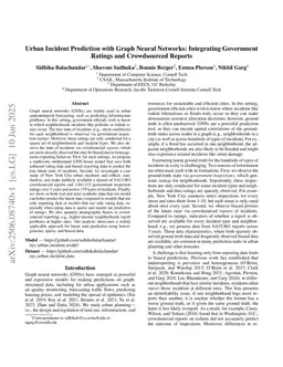 Urban Incident Prediction with Graph Neural Networks: Integrating Government Ratings and Crowdsourced Reports