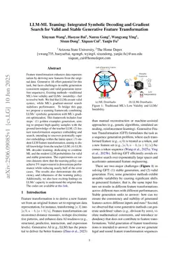 LLM-ML Teaming: Integrated Symbolic Decoding and Gradient Search for Valid and Stable Generative Feature Transformation
