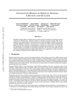 Foundation Models in Medical Imaging: A Review and Outlook