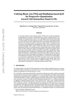 Unifying Block-wise PTQ and Distillation-based QAT for Progressive Quantization toward 2-bit Instruction-Tuned LLMs