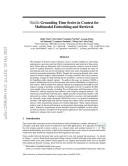 TRACE: Grounding Time Series in Context for Multimodal Embedding and Retrieval