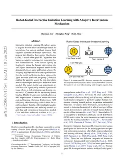 Robot-Gated Interactive Imitation Learning with Adaptive Intervention Mechanism